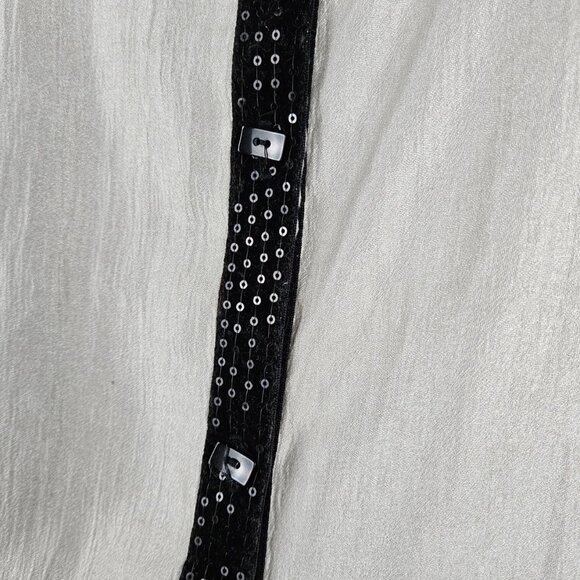 IC by Connie K Asymmetrical Shimmer Top Blouse Size XL Sequin Velvet 80s Style - Picture 4 of 10